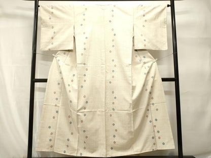 平和屋着物■上質な紬　縞　丸文　正絹　逸品　CABH9244ev