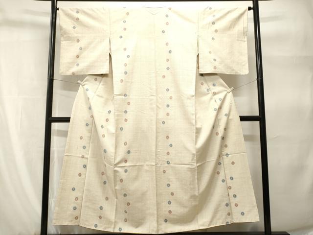 平和屋着物■上質な紬　縞　丸文　正絹　逸品　CABH9244ev