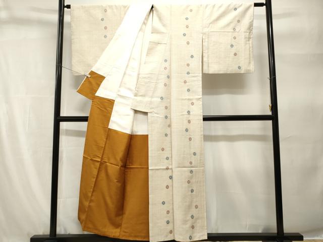 平和屋着物■上質な紬　縞　丸文　正絹　逸品　CABH9244ev