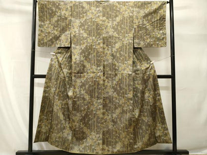 平和屋着物■上質な紬　笹竹文　正絹　逸品　CABH9249ev