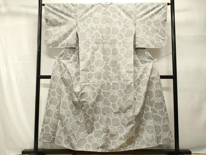 平和屋着物■上質な紬　草花文　正絹　逸品　CABH9250ev