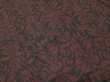 平和屋着物■本塩沢　幾何学花文　正絹　逸品　CABH9251ev