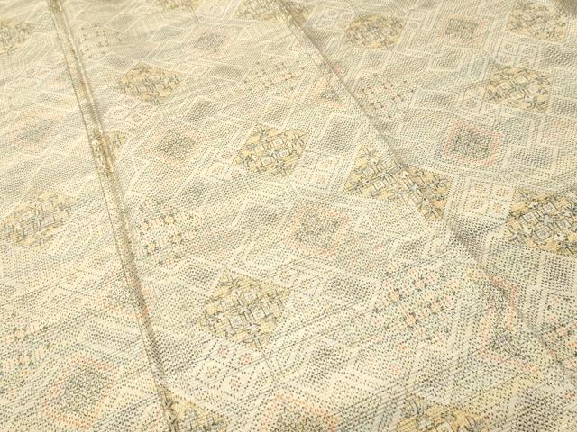 平和屋着物■上質な紬　菱重ね花文　正絹　逸品　CABH9252ev
