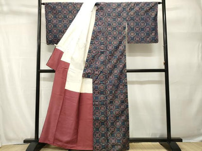 平和屋着物■上質な紬　蜀江花文　正絹　逸品　CABH9260ev