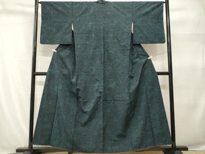 平和屋着物■上質な紬　吉祥花文　正絹　逸品　CABH9264ev