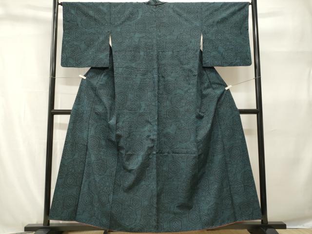 平和屋着物■上質な紬　吉祥花文　正絹　逸品　CABH9264ev