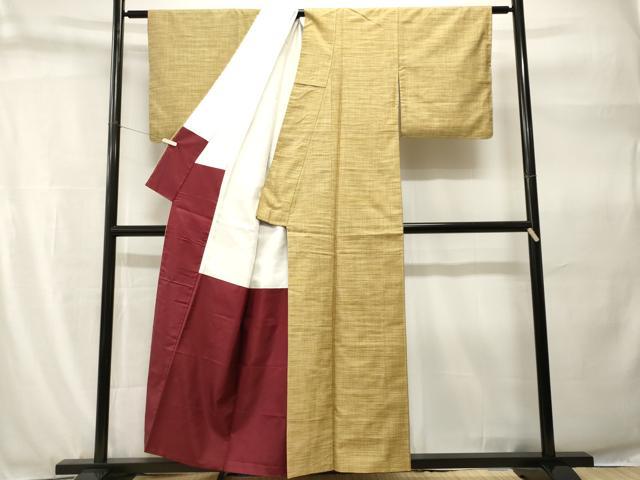 平和屋着物■上質な小紋　霞文　亀甲繋ぎ地紋　正絹　逸品　CABH9268ev