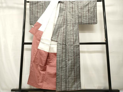 平和屋着物■上質な紬　間道　正絹　逸品　CABH9271ev