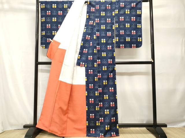 平和屋着物■上質な紬　遠州椿　正絹　逸品　CABH9275ev