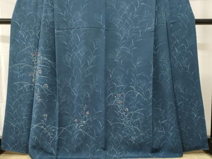 平和屋着物■訪問着　芒　枝花文　鬼しぼ縮緬　正絹　逸品　CABH9282ev