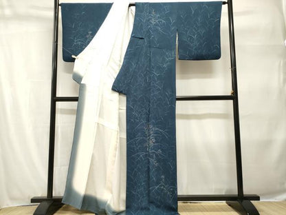 平和屋着物■訪問着　芒　枝花文　鬼しぼ縮緬　正絹　逸品　CABH9282ev