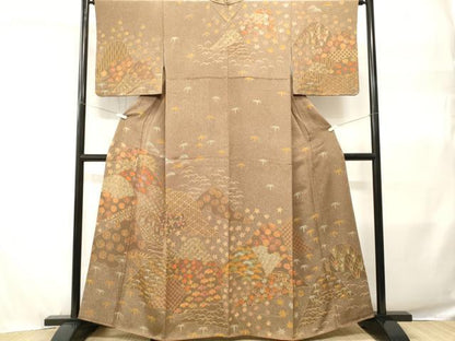 平和屋着物■訪問着　遠山吉祥花文　正絹　逸品　CABH9291ev