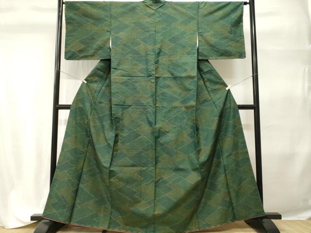 平和屋着物■上質な紬　幾何学文　正絹　逸品　CABH9294ev