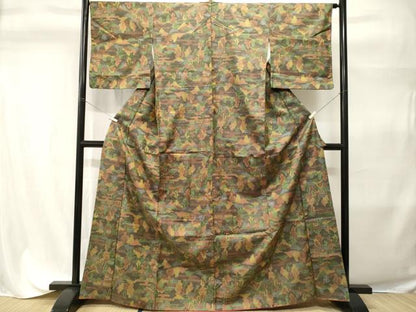 平和屋着物■上質な紬　風景文　正絹　逸品　CABH9296ev