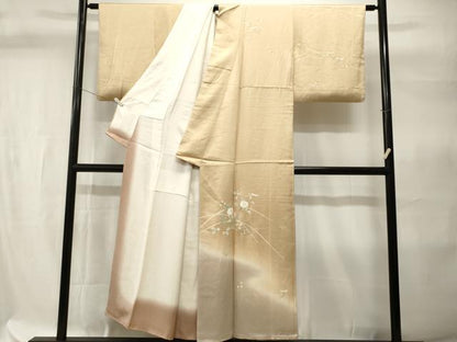 平和屋着物■訪問着　裏菊　枝菊文　暈し染め　金彩　正絹　逸品　CABH9303ev