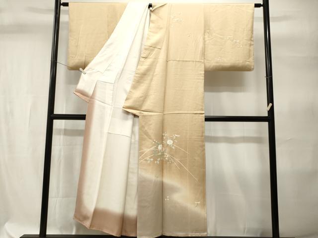 平和屋着物■訪問着　裏菊　枝菊文　暈し染め　金彩　正絹　逸品　CABH9303ev