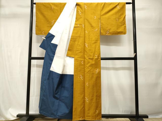 平和屋着物■上質な紬　格子飛鶴文　正絹　逸品　未使用　CABH9305ev
