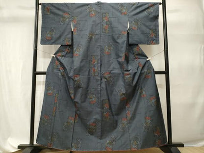 平和屋着物■本場大島紬　7マルキ　色紙重ね草花文　正絹　逸品　未使用　CABH9306ev