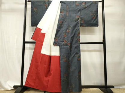 平和屋着物■本場大島紬　7マルキ　色紙重ね草花文　正絹　逸品　未使用　CABH9306ev