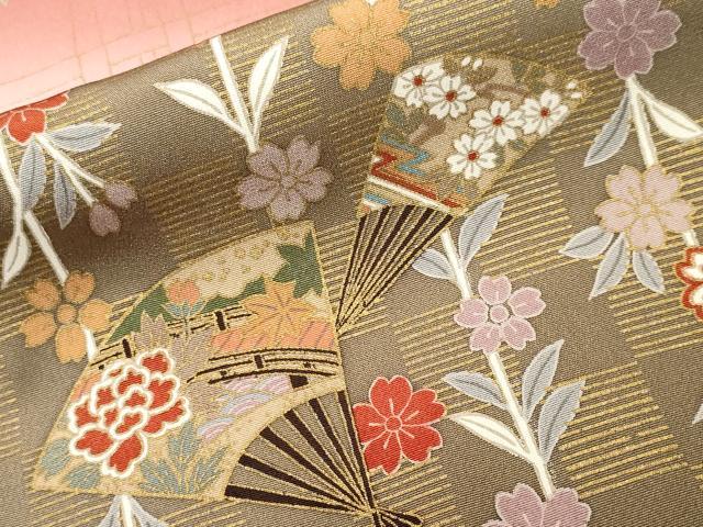 平和屋着物■豪華振袖　格子松竹梅文　雪輪扇面花文　暈し染め　金彩　正絹　逸品　CABH9314ev