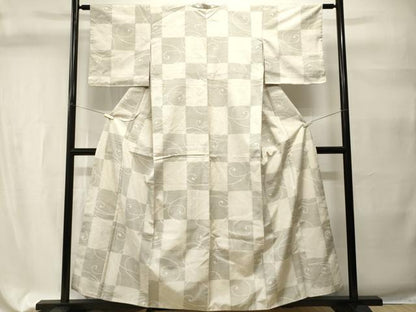 平和屋着物■上質な紬　唐草市松文　正絹　逸品　CABH9319ev
