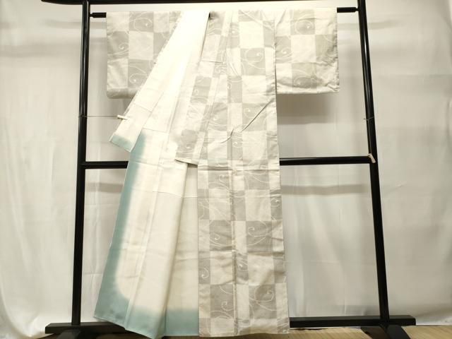 平和屋着物■上質な紬　唐草市松文　正絹　逸品　CABH9319ev