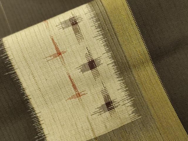 平和屋着物■上質な紬　色紙重ね十字絣文　正絹　逸品　CABH9328ev