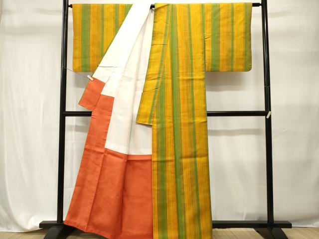 平和屋着物■上質な紬　間道　正絹　逸品　CABH9331ev