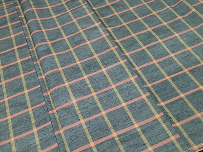 平和屋着物■上質な紬　格子柄　正絹　逸品　未使用　CABH9359ev