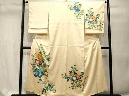 平和屋着物■訪問着　駒刺繍　花車文　金彩　正絹　逸品　CABH9535ev