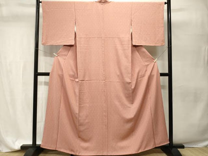 平和屋着物■上質な小紋　花菱縞文　正絹　逸品　CABH9540ev