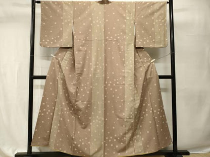平和屋着物■小紋　間道　舞桜文　洗える着物　CABH9554ev