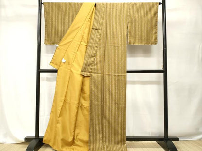 平和屋着物■小紋　菱縞文　洗える着物　CABH9557ev