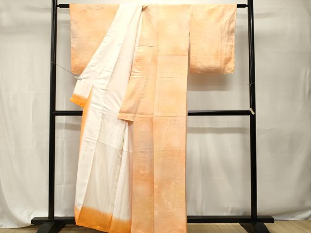 平和屋着物■上質な小紋　霞文　短冊芝草花地紋　暈し染め　正絹　逸品　CABH9563ev