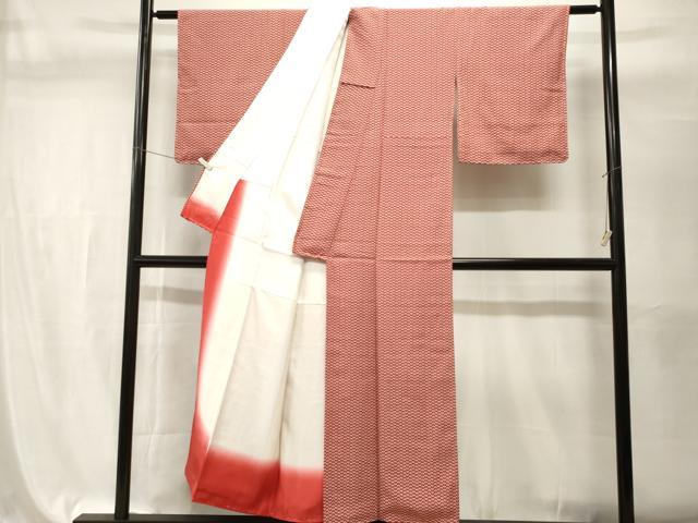 平和屋着物■上質な小紋　菱松文　正絹　逸品　CABH9570ev