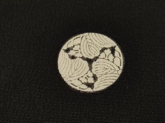 平和屋着物■豪華黒留袖　檜扇孔雀花文　尾長鳥文　正絹　逸品　CABH9572ev