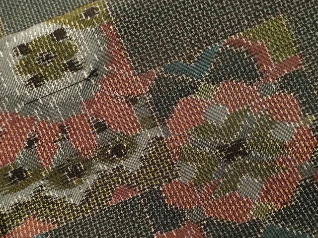 平和屋着物■上質な紬　色紙重ね花文　正絹　逸品　CABH9574ev