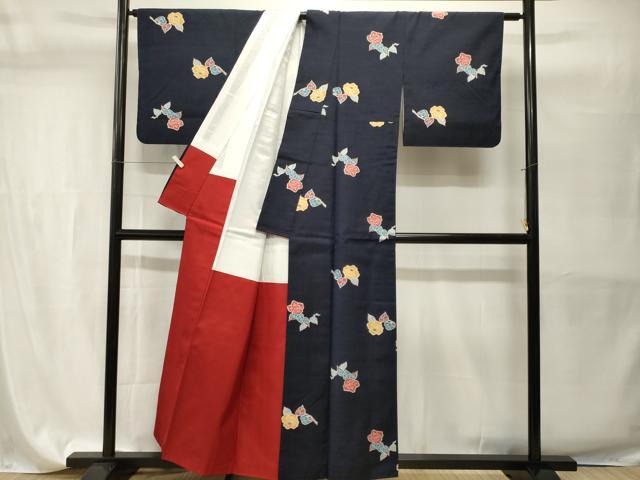 平和屋着物■上質な紬　枝椿文　正絹　逸品　CABH9576ev