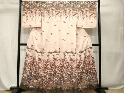 平和屋着物■訪問着　花菱草花文　暈し染め　金彩　正絹　逸品　CABH9581ev
