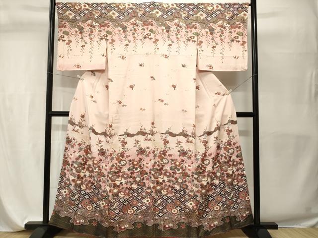 平和屋着物■訪問着　花菱草花文　暈し染め　金彩　正絹　逸品　CABH9581ev