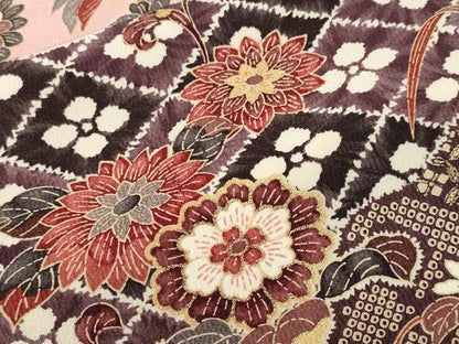 平和屋着物■訪問着　花菱草花文　暈し染め　金彩　正絹　逸品　CABH9581ev
