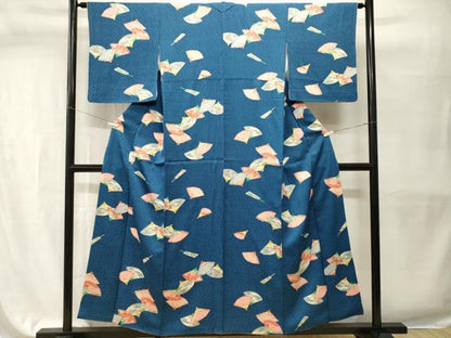 平和屋着物■上質な小紋　扇面花文　金彩　やまと誂製　正絹　逸品　CABH9586ev