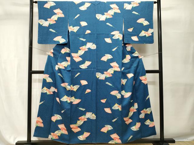 平和屋着物■上質な小紋　扇面花文　金彩　やまと誂製　正絹　逸品　CABH9586ev