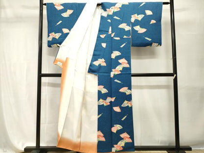 平和屋着物■上質な小紋　扇面花文　金彩　やまと誂製　正絹　逸品　CABH9586ev