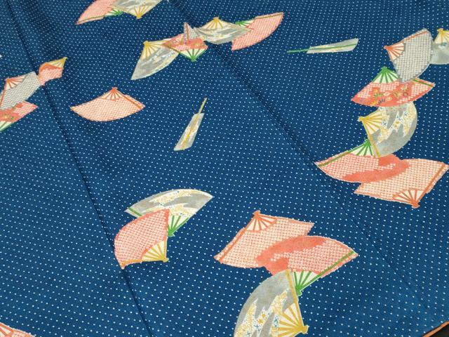 平和屋着物■上質な小紋　扇面花文　金彩　やまと誂製　正絹　逸品　CABH9586ev