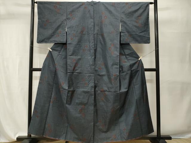 平和屋着物□本場大島紬 9マルキ 幾何学文 正絹 逸品 CABH9589ev