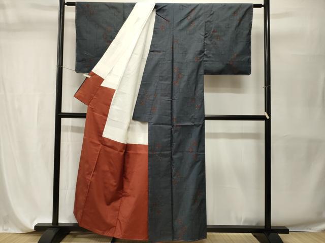 平和屋着物□本場大島紬 9マルキ 幾何学文 正絹 逸品 CABH9589ev