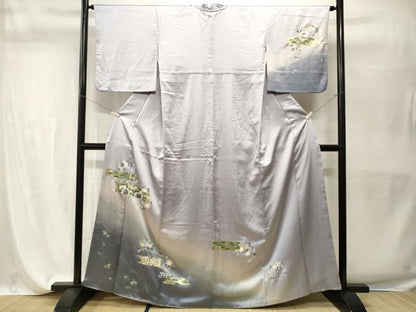 平和屋着物■訪問着　更紗花文　吹き寄せ文　暈し染め　金彩　正絹　逸品　CABH9590ev