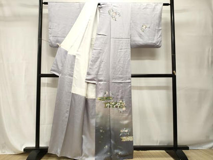 平和屋着物■訪問着　更紗花文　吹き寄せ文　暈し染め　金彩　正絹　逸品　CABH9590ev