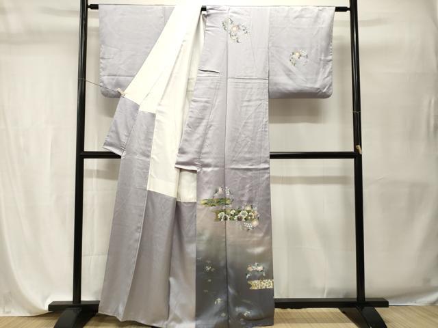 平和屋着物■訪問着　更紗花文　吹き寄せ文　暈し染め　金彩　正絹　逸品　CABH9590ev